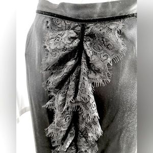 L’ecole Des Femmes silk skirt with ruffle back accent